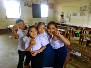 The angels / devils in my English class in Vang Vieng.