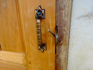 The toilet doors that were nailed shut at the Secondary School in Keo Kuang